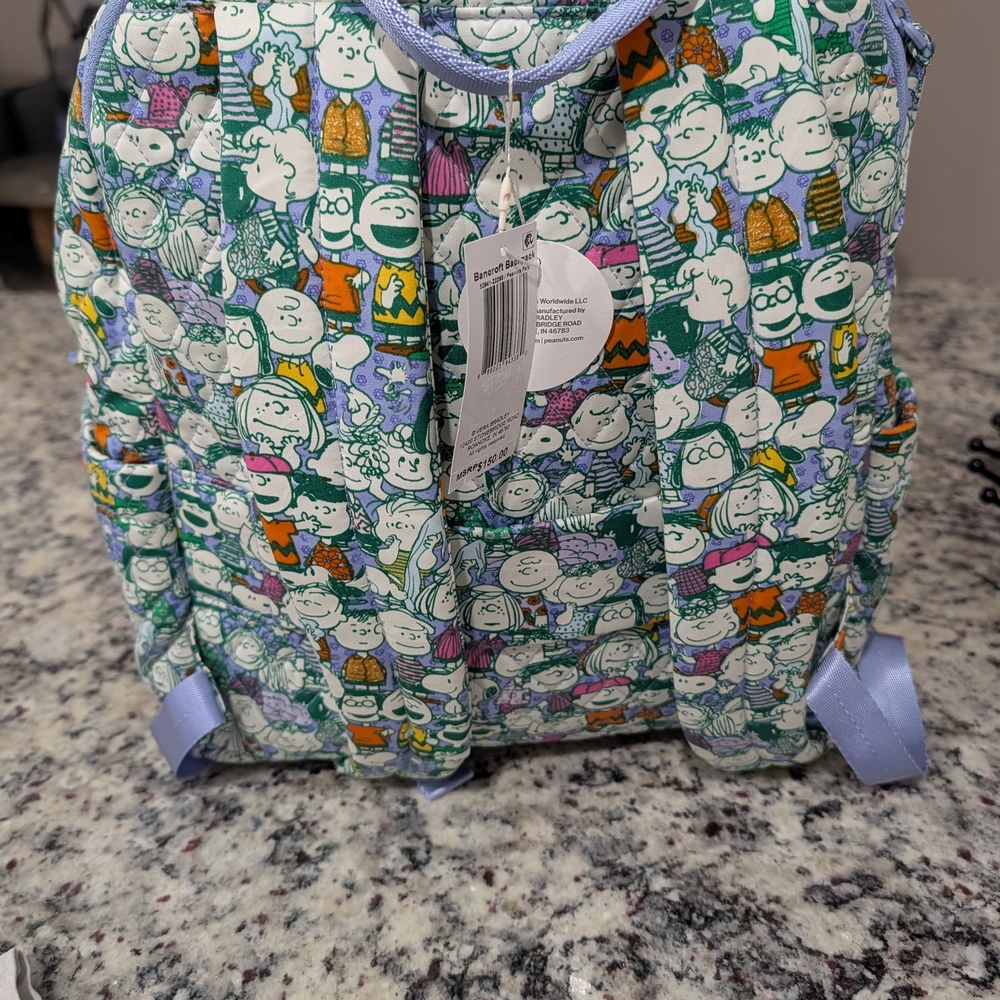 Vera Bradley Peanuts Character Backpack - Green and Purple - Picture 4 of 6